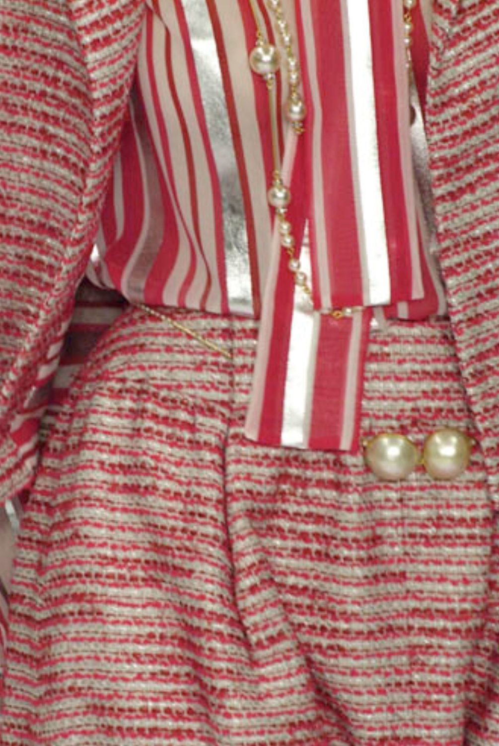 Chanel Faux Pearls Chainlink Belt