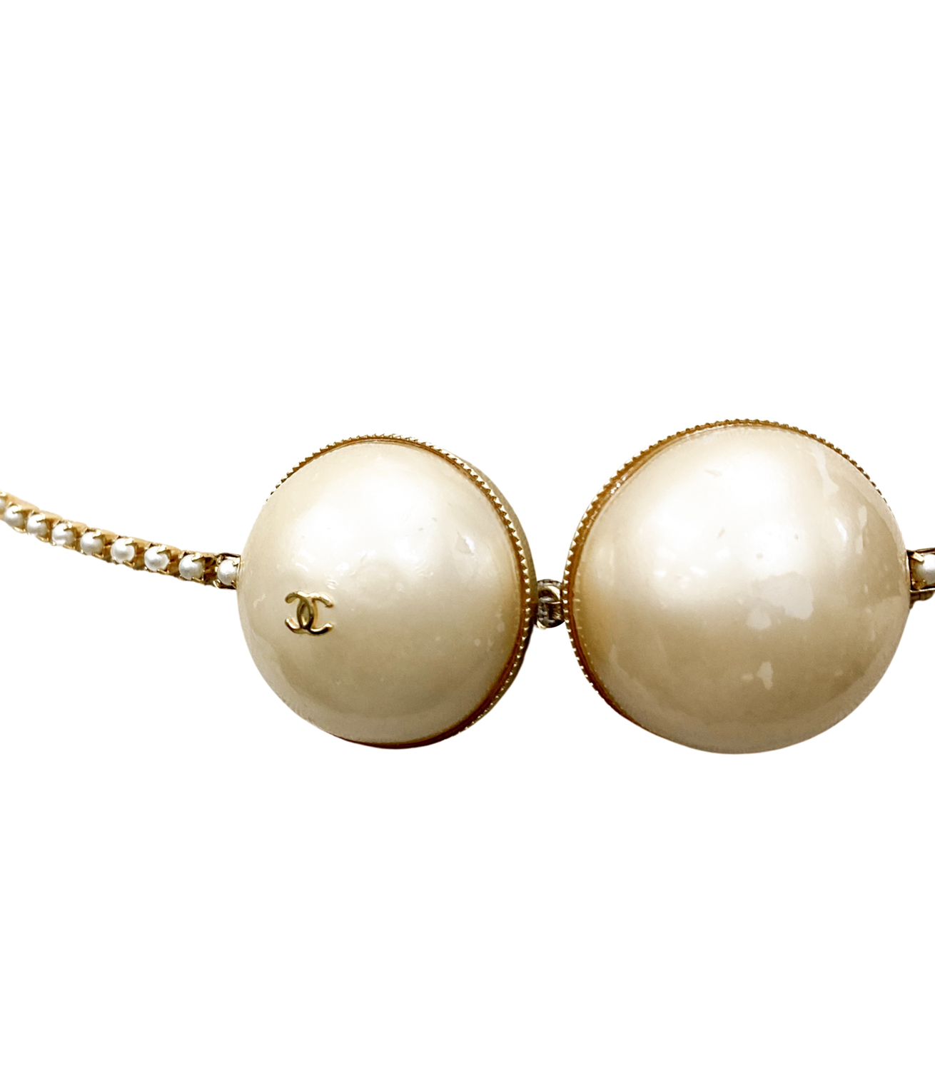 Chanel Faux Pearls Chainlink Belt