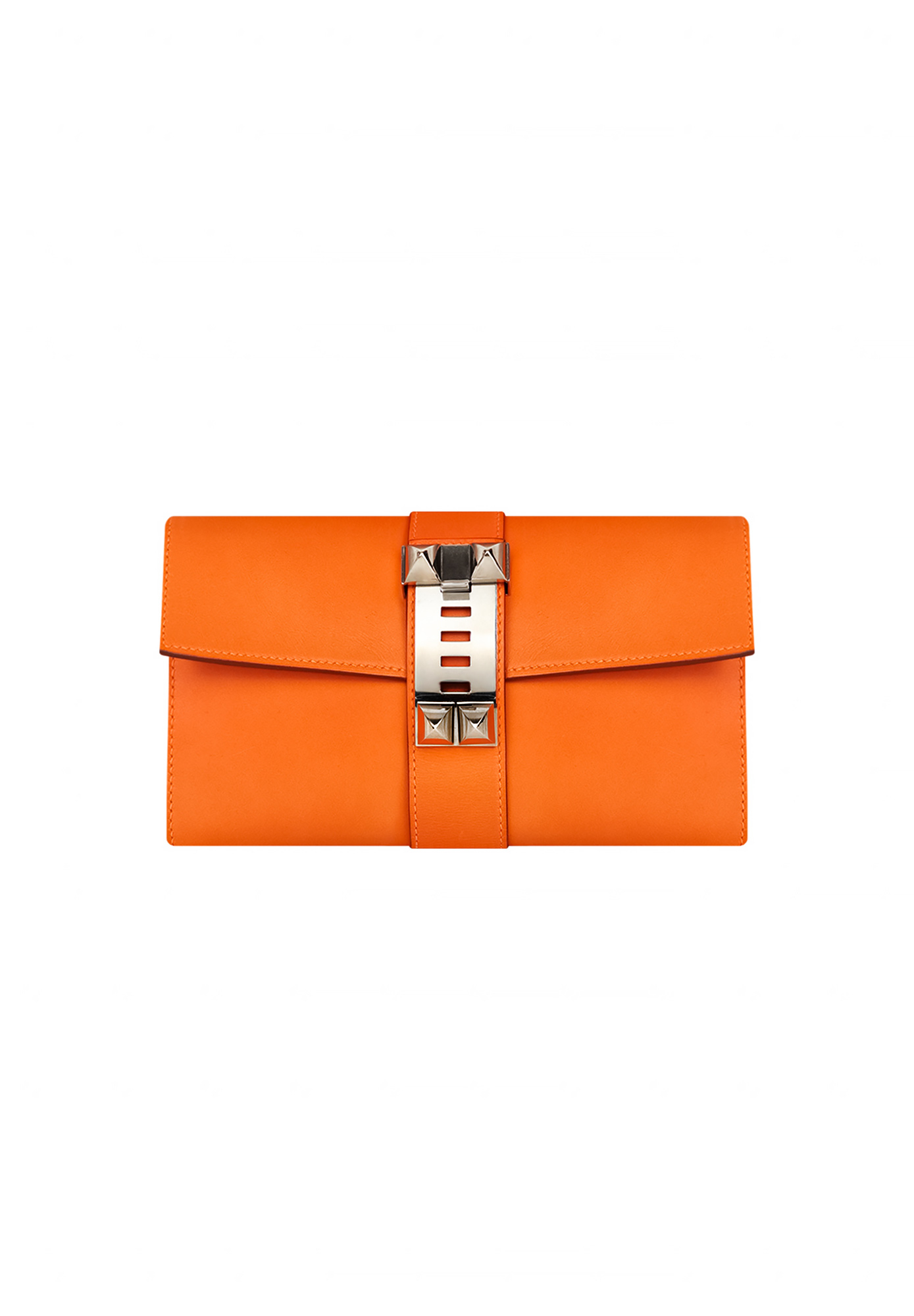 Hermès Médor 23 Orange Swift Clutch