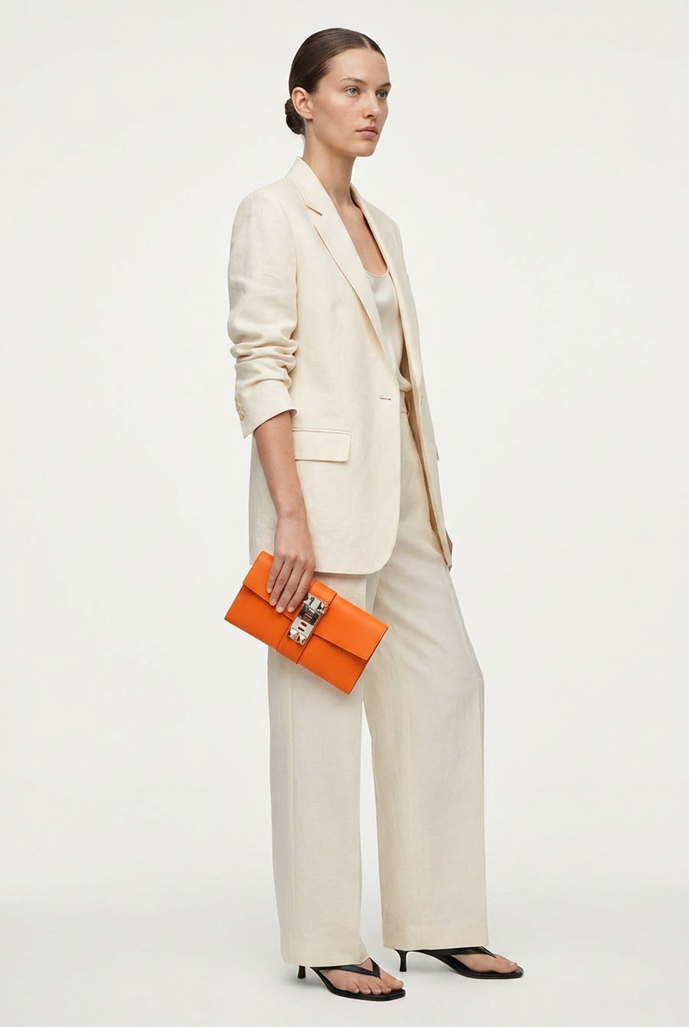 Hermès Médor 23 Orange Swift Clutch