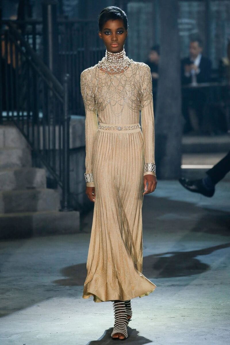 Chanel Shiny Pleated Dress
