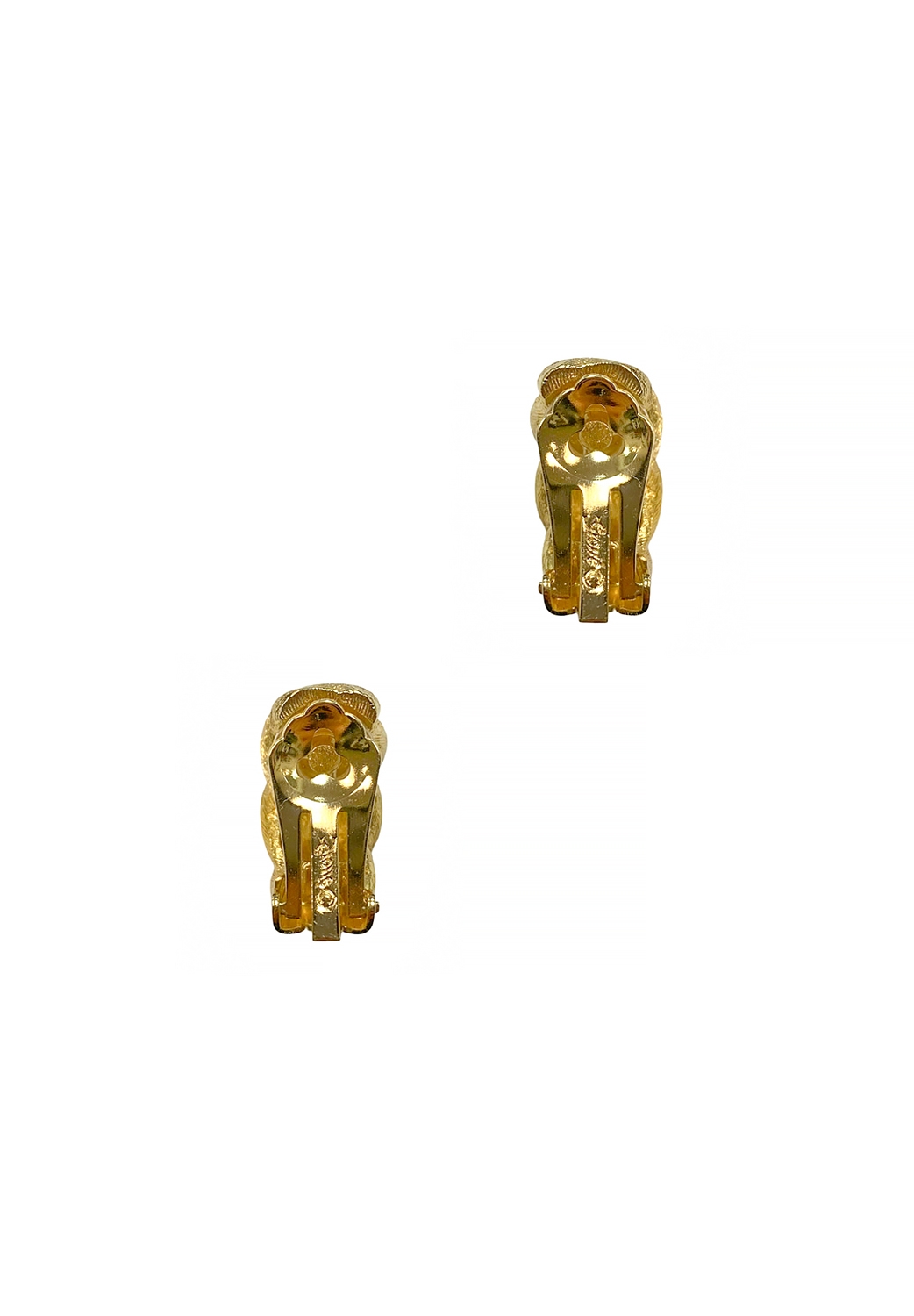 Grosse Vintage Golden Crystals Clips 