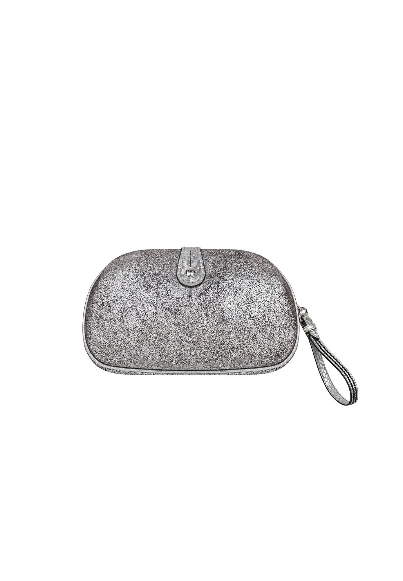 Christian Dior Silver Floral Beaded Wristlet Bag