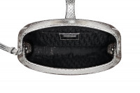 Christian Dior Silver Floral Beaded Wristlet Bag