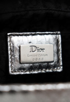 Christian Dior Silver Floral Beaded Wristlet Bag