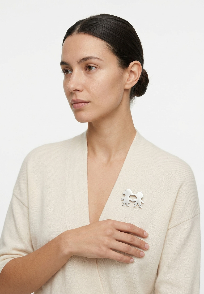 Girl And Boy Brooch