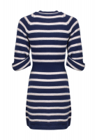 Chanel Navy Blue Striped Cashmere Dress