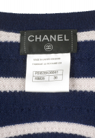 Chanel Navy Blue Striped Cashmere Dress
