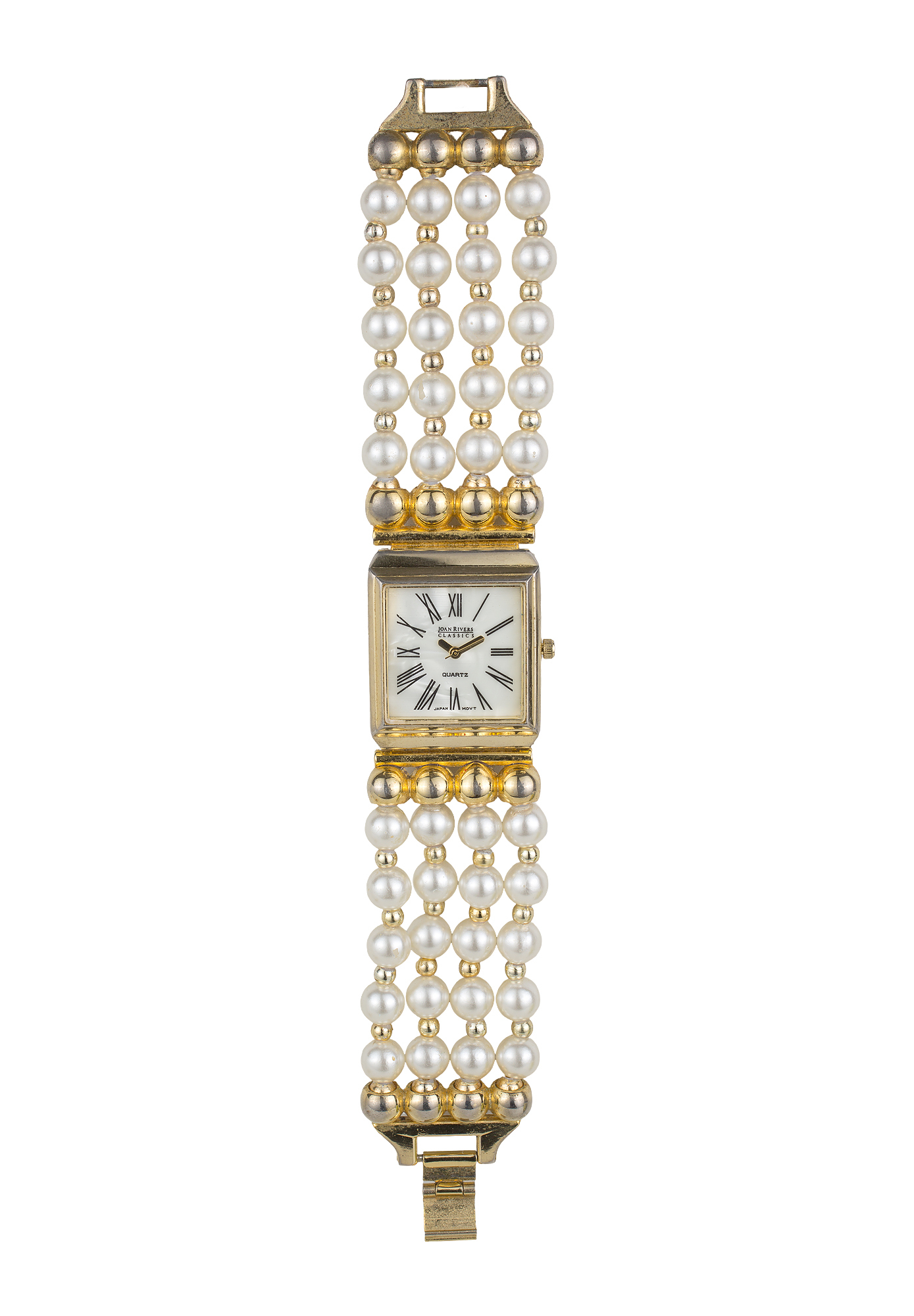 Joan Rivers Gold Watch With Pearl Bracelet