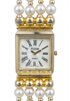 Joan Rivers Gold Watch With Pearl Bracelet