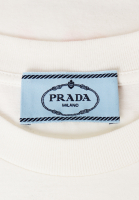 Prada White T-shirt With Print And Embroidery