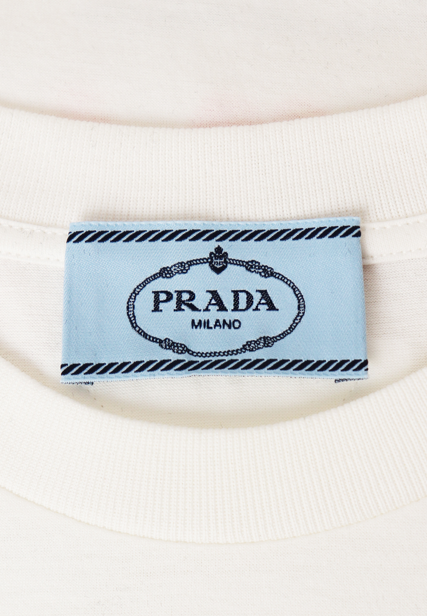 Prada White T-shirt With Print And Embroidery