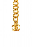Chanel Red Necklace with Logo Pendant