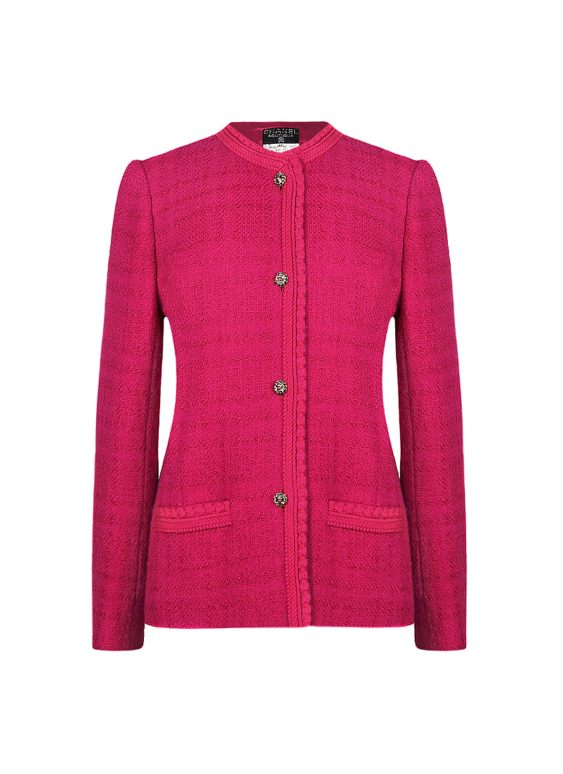 Chanel Magenta Tweed Jacket