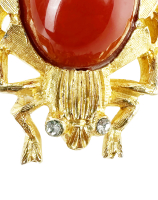 Minimalistic Beetle Brooch with Crystals