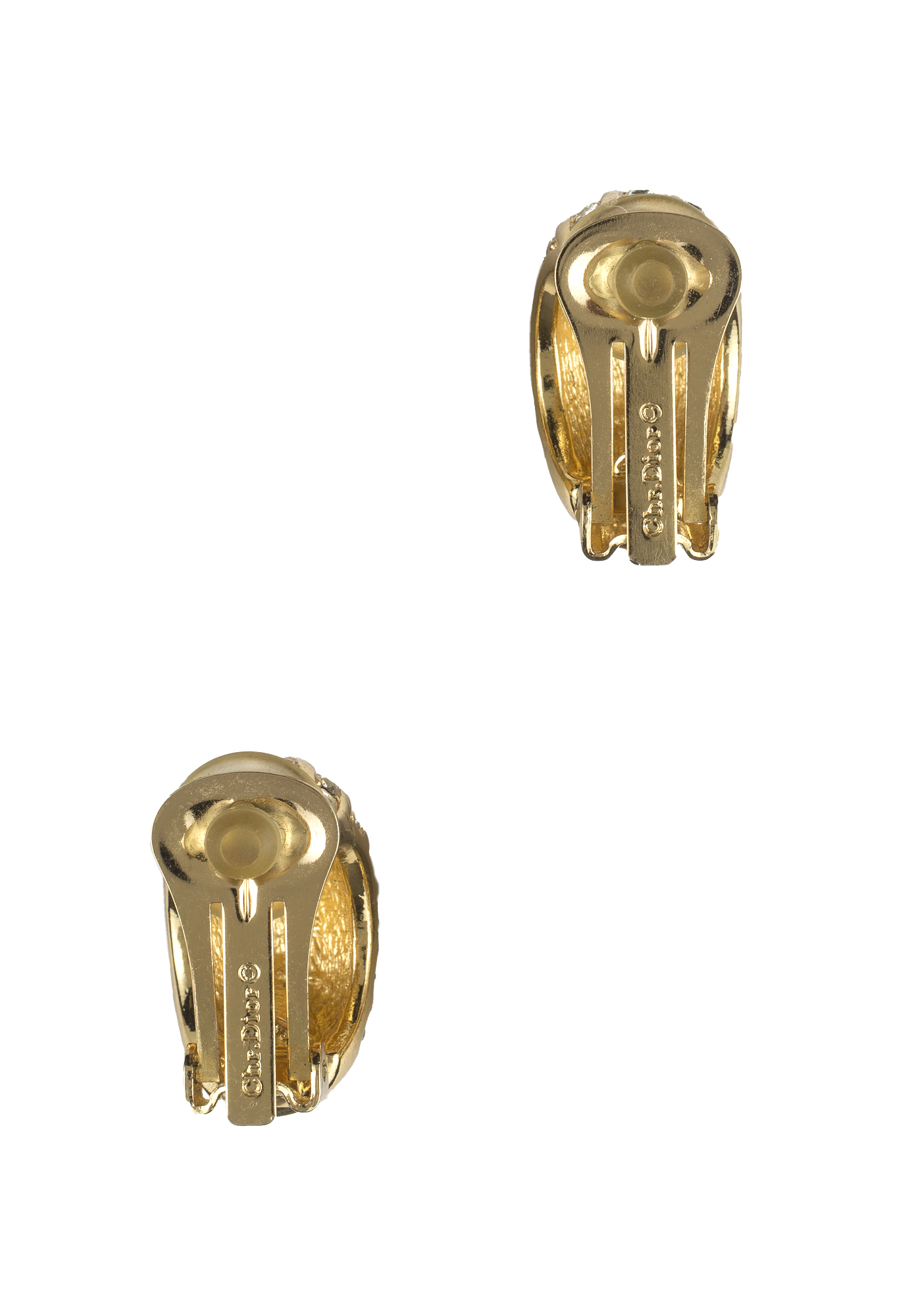 Vintage Christian Dior Crystal Clip-On Earrings