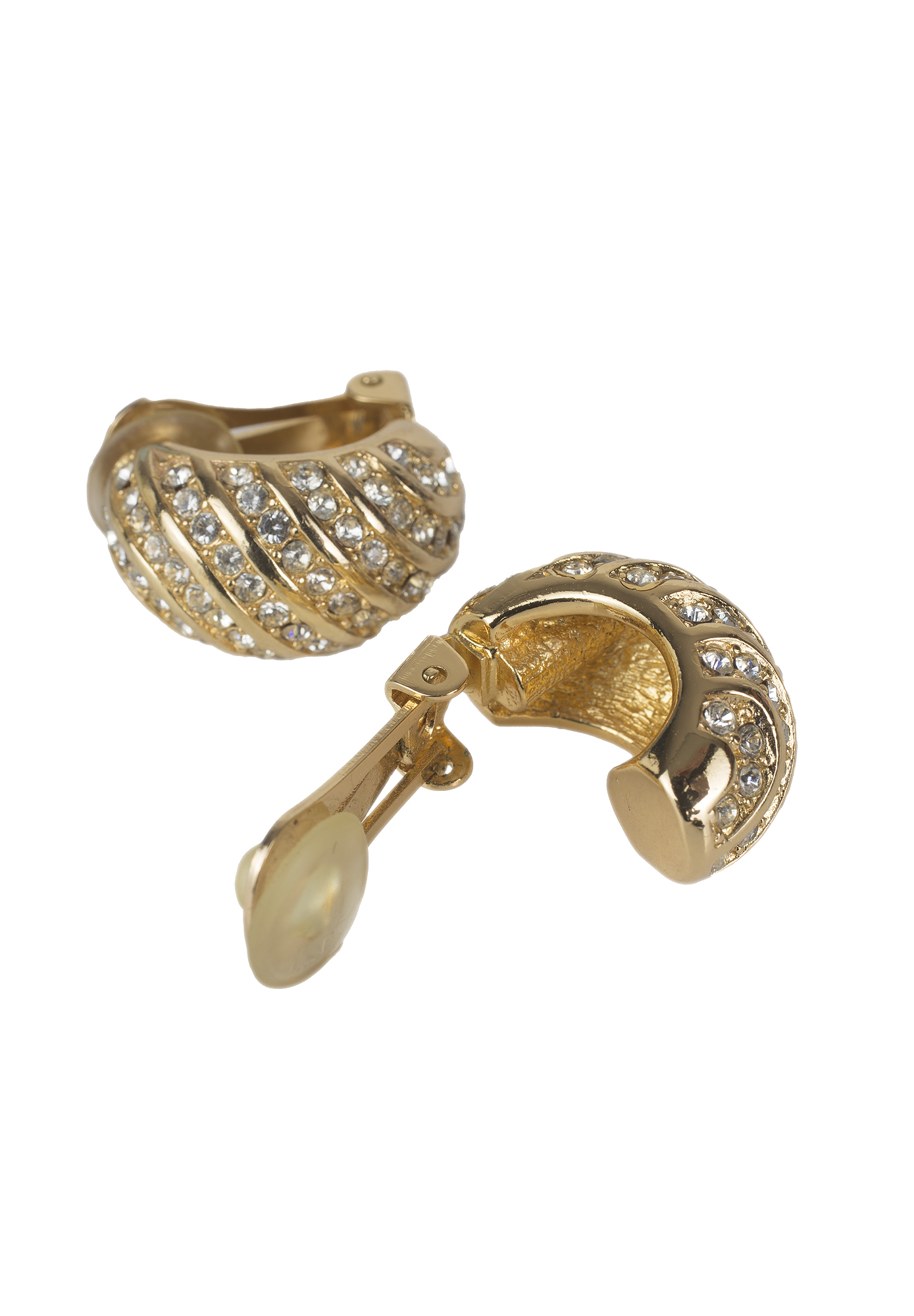 Vintage Christian Dior Crystal Clip-On Earrings