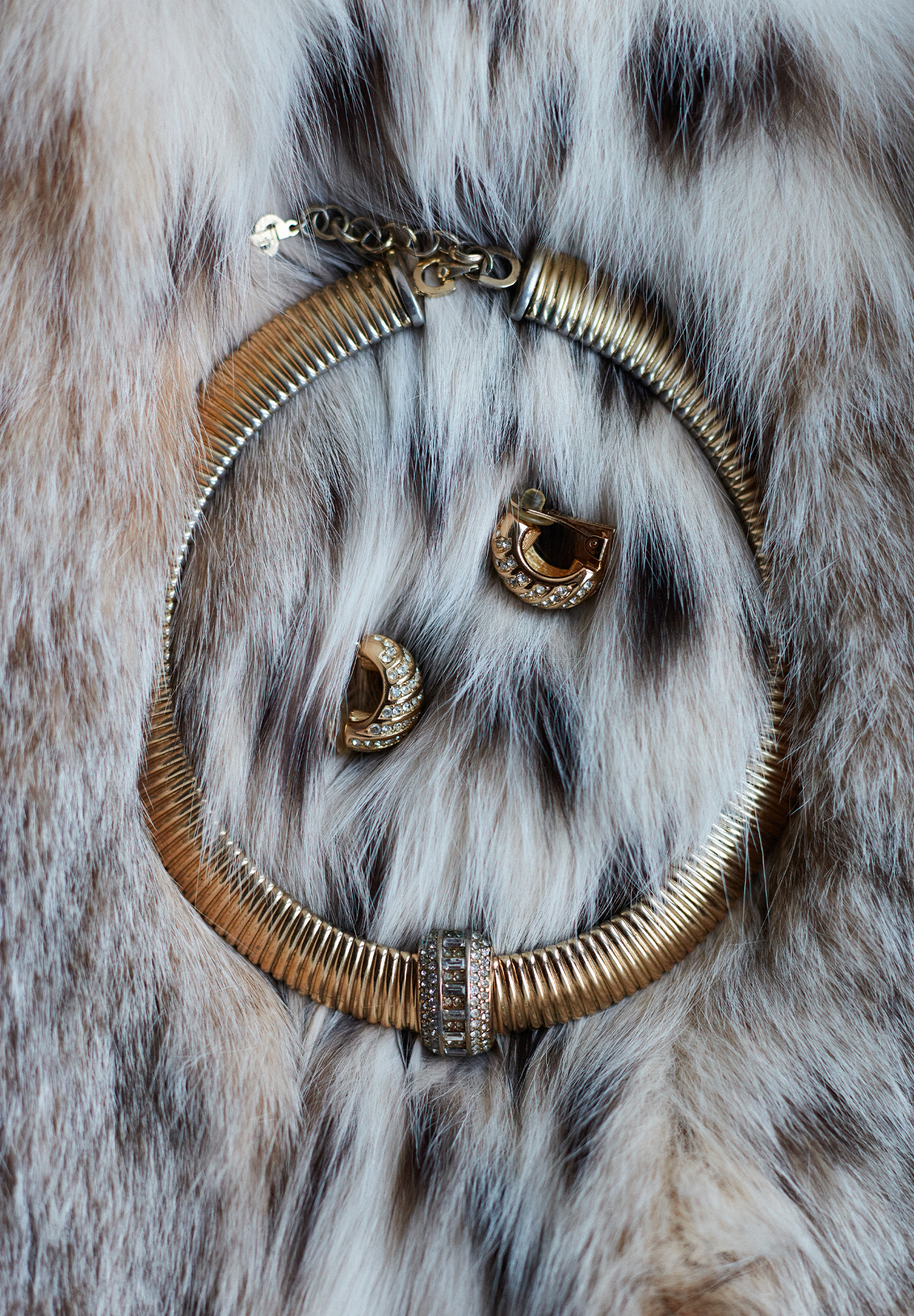 Vintage Christian Dior Crystal Clip-On Earrings