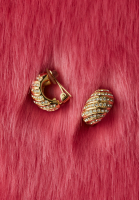 Vintage Christian Dior Crystal Clip-On Earrings