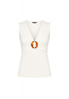 Gucci White Top With Buckle