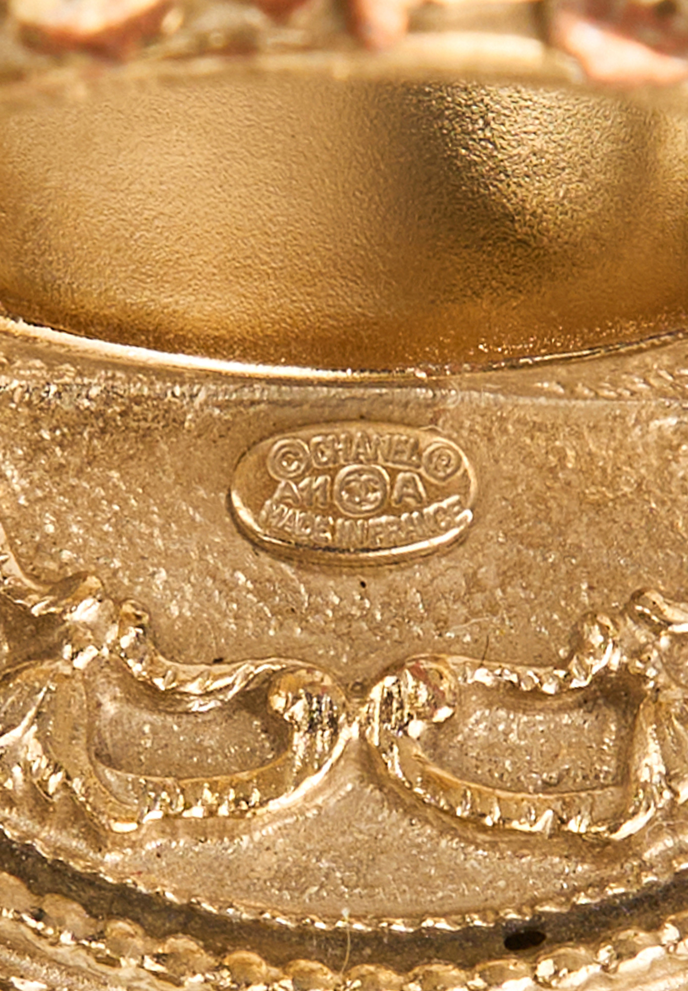 Chanel Gold-tone Ring With Flowers And Pearls