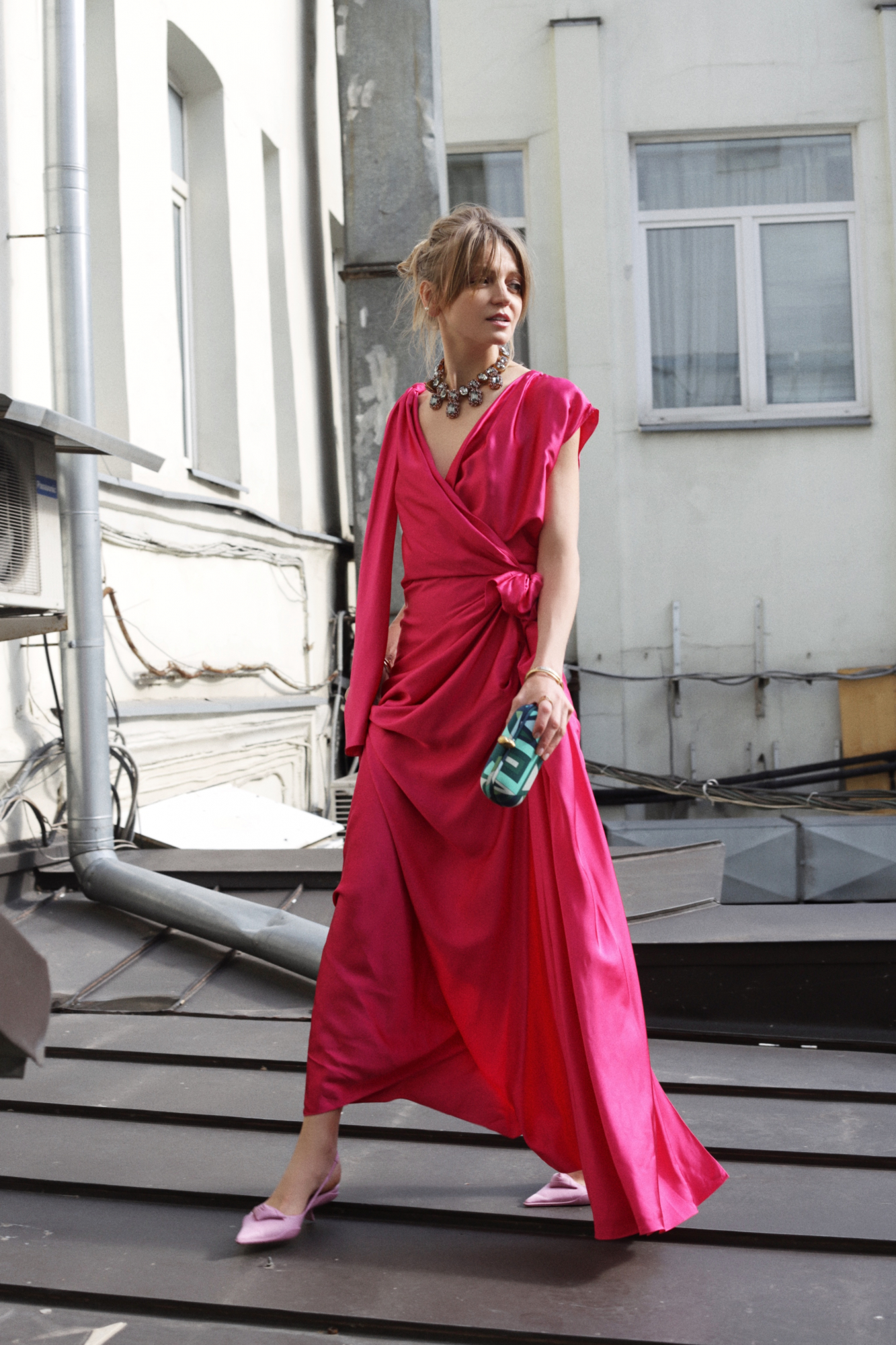 Lanvin Pink Silk Maxi Dress