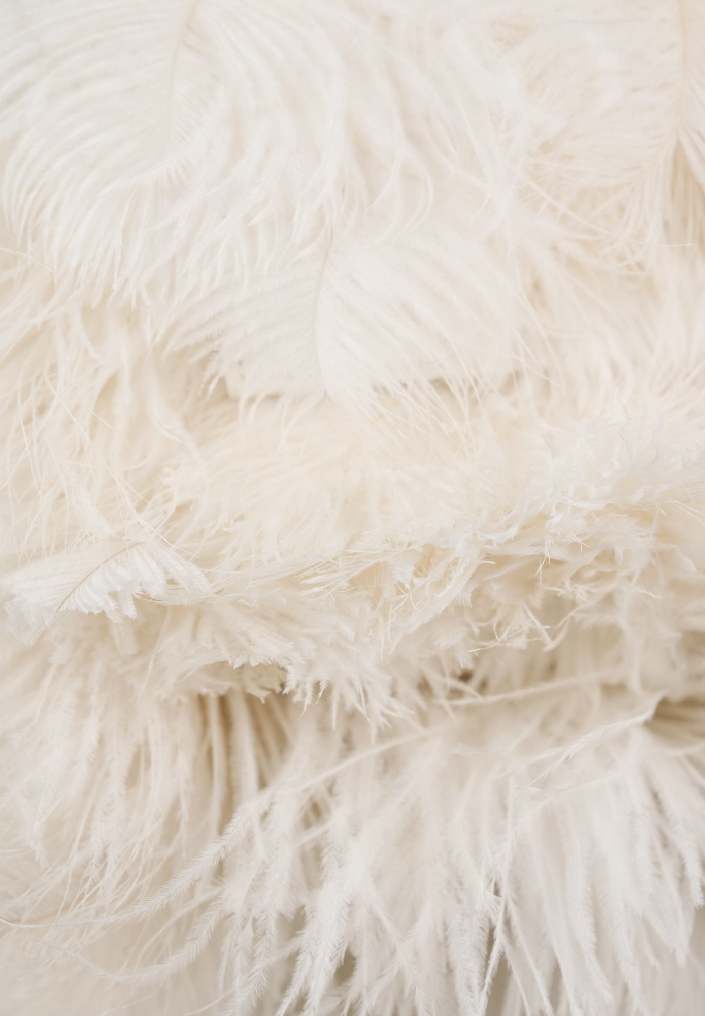 Fendi White Ostrich Feather Baguette 