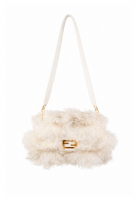 Fendi White Ostrich Feather Baguette 