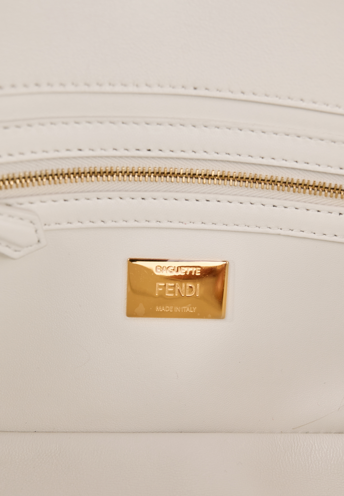 Fendi White Ostrich Feather Baguette 