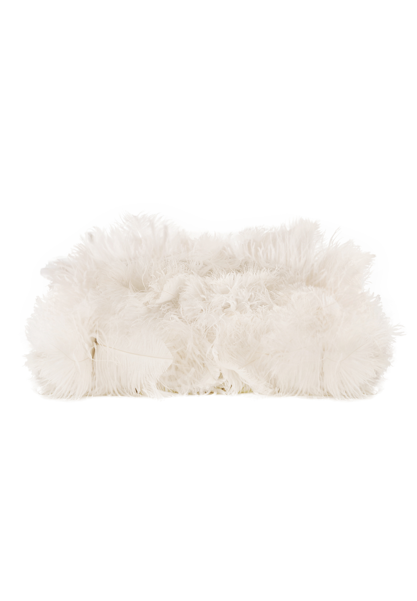 Fendi White Ostrich Feather Baguette 
