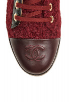 Chanel Tweed Boots With Logo