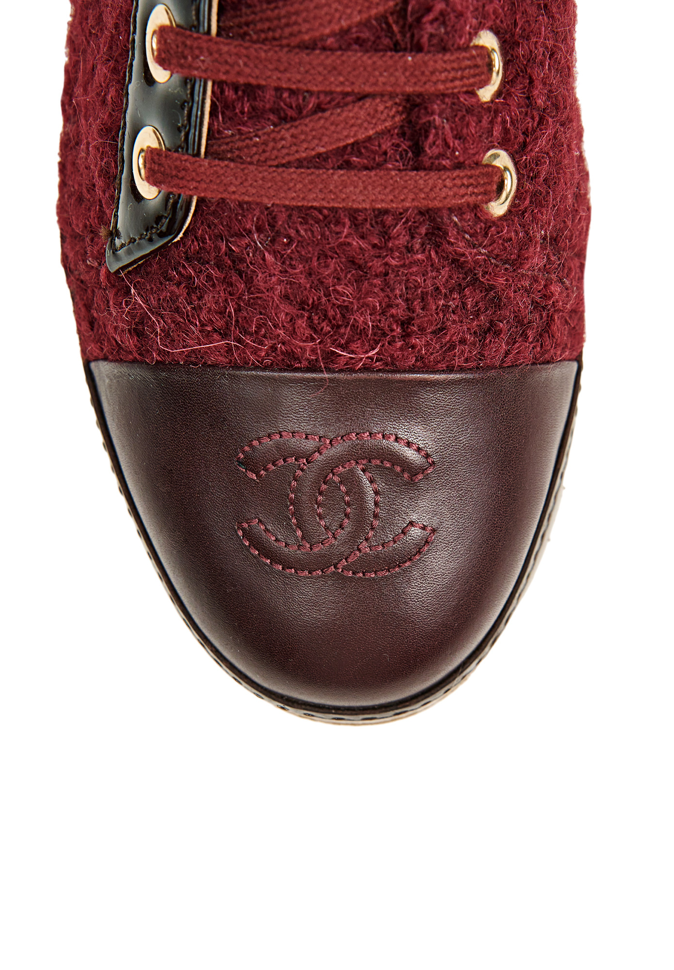 Chanel Tweed Boots With Logo