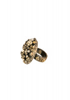 Chanel Silver-tone Ring With Flowers And Pearls