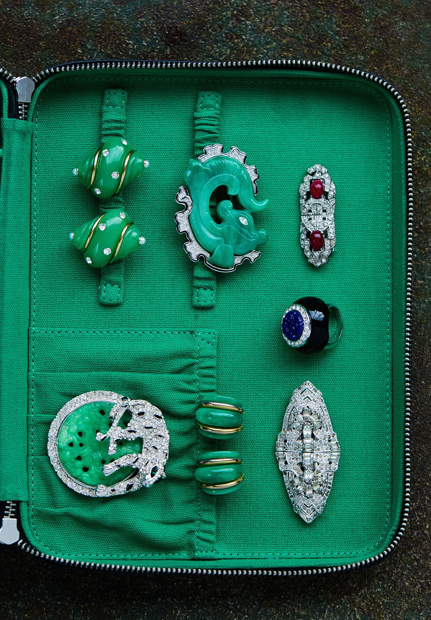 Coro Duettes Transformer Brooch with Cabochons