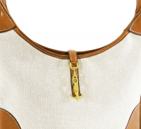 Hermès Trim Canvas And Beige Leather Bag