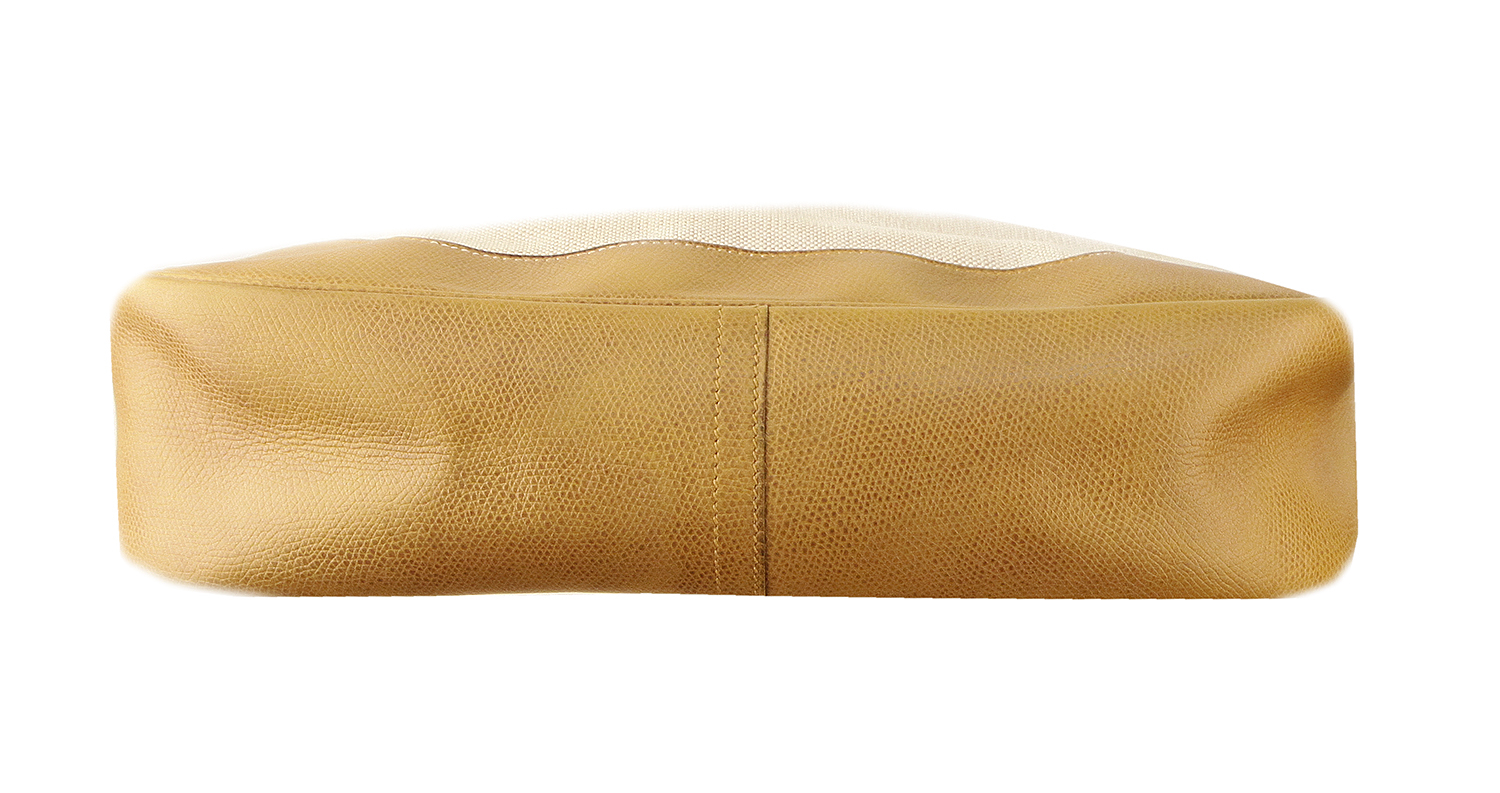 Hermès Trim Canvas And Beige Leather Bag