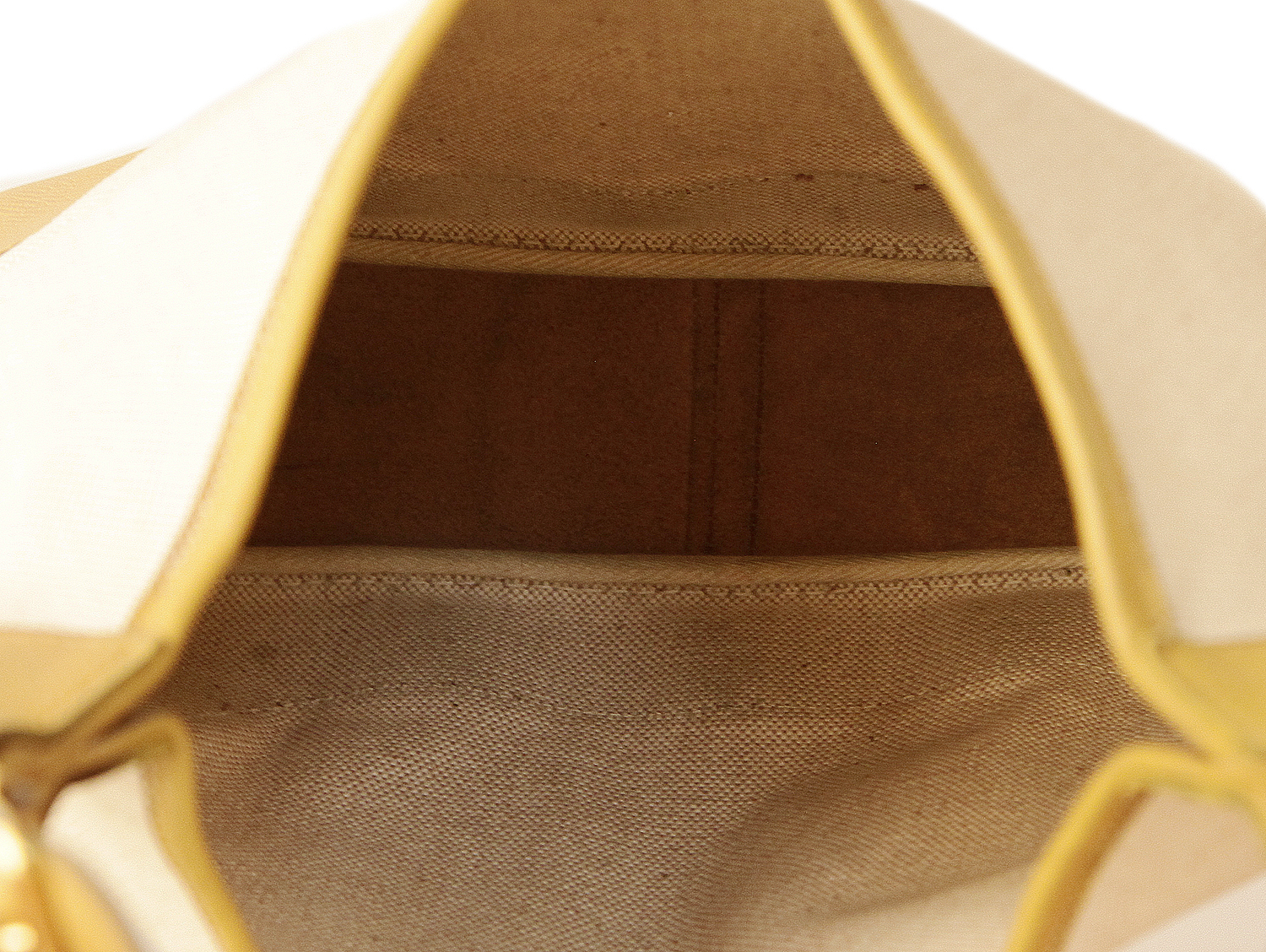 Hermès Trim Canvas And Beige Leather Bag