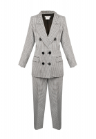 Yves Saint Laurent Black And White Wool Suit