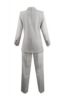 Yves Saint Laurent Black And White Wool Suit