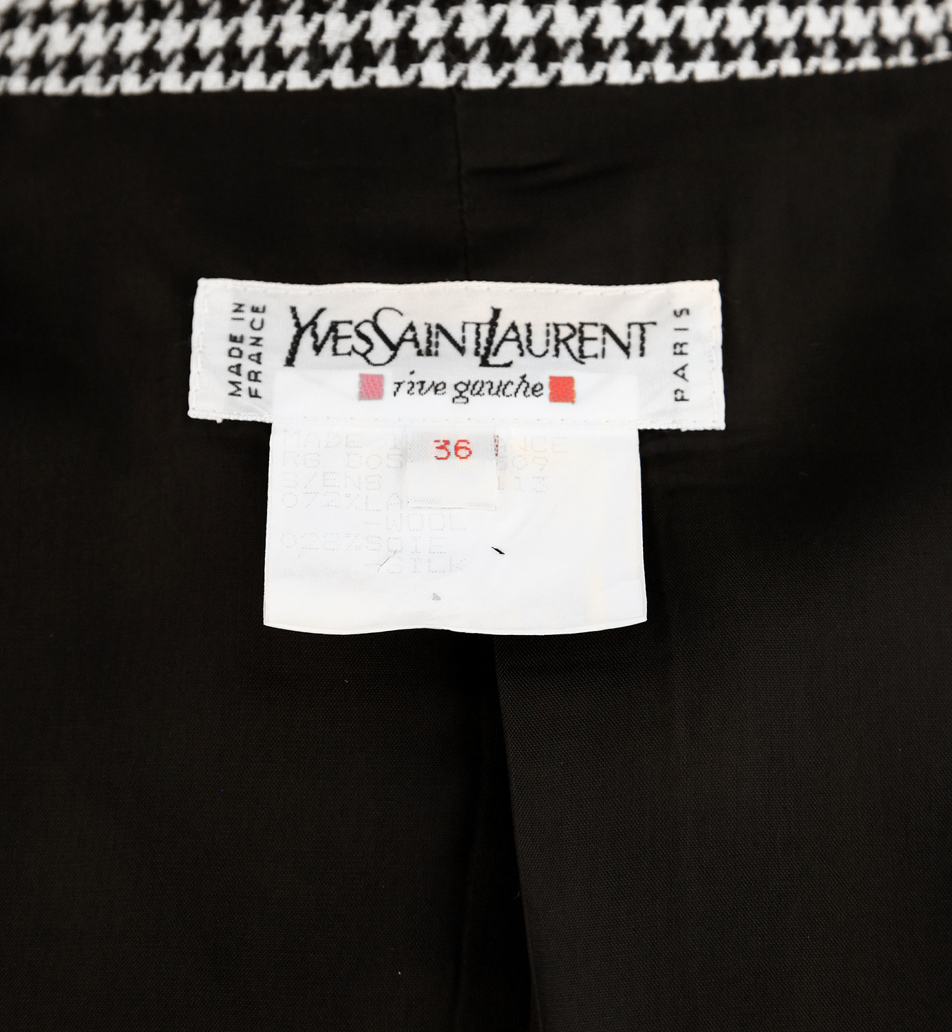Yves Saint Laurent Black And White Wool Suit