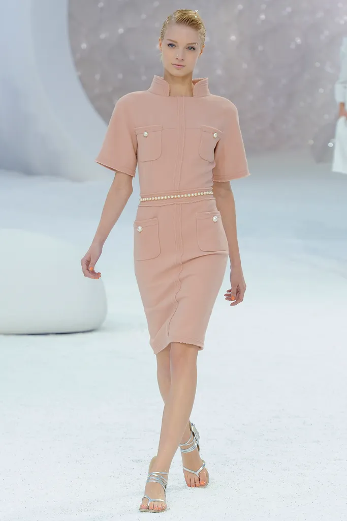 Pink Chanel Dress With Pearl Belt