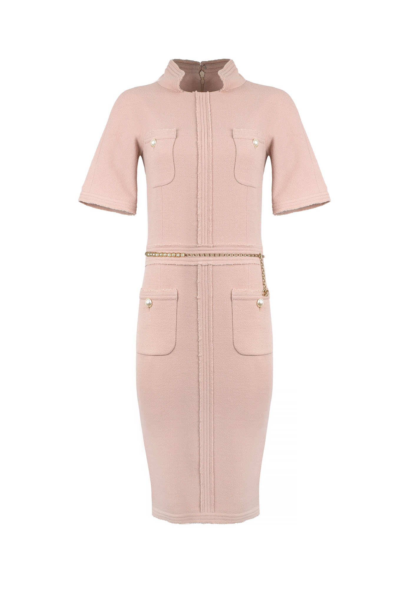 Pink Chanel Dress With Pearl Belt