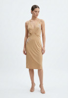 John Galliano Draped Dress With Embroidery