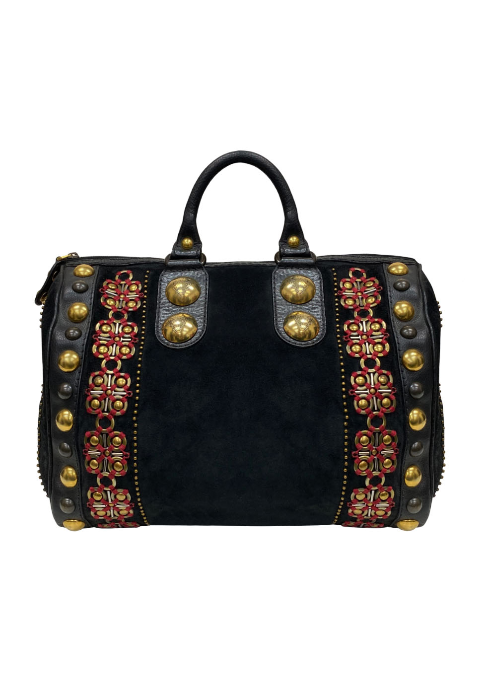 Gucci Black Suede Babouska Indy Boston Bag