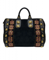 Gucci Black Suede Babouska Indy Boston Bag