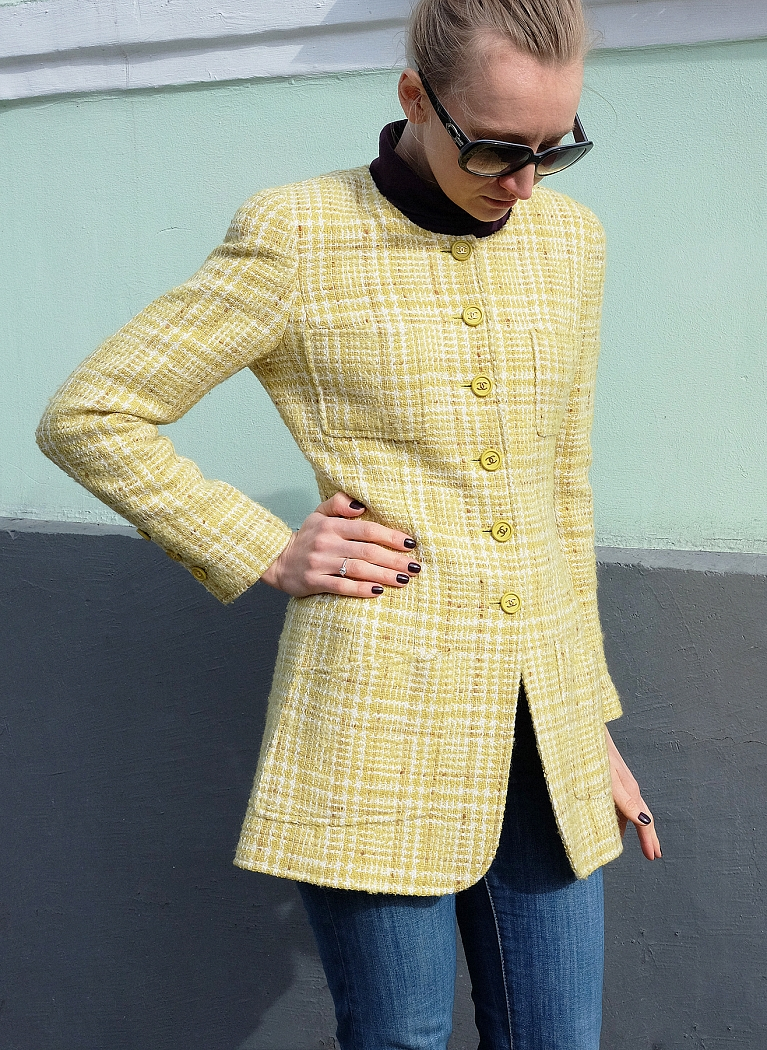 Chanel Light Green Tweed Jacket