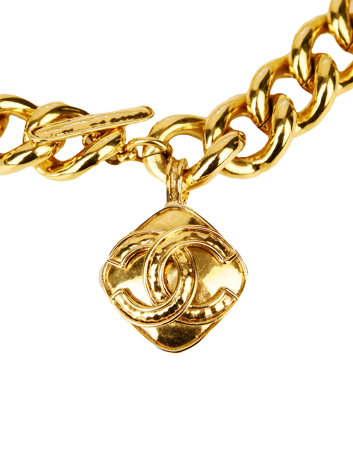 Chanel Logo Charm Chain Necklace