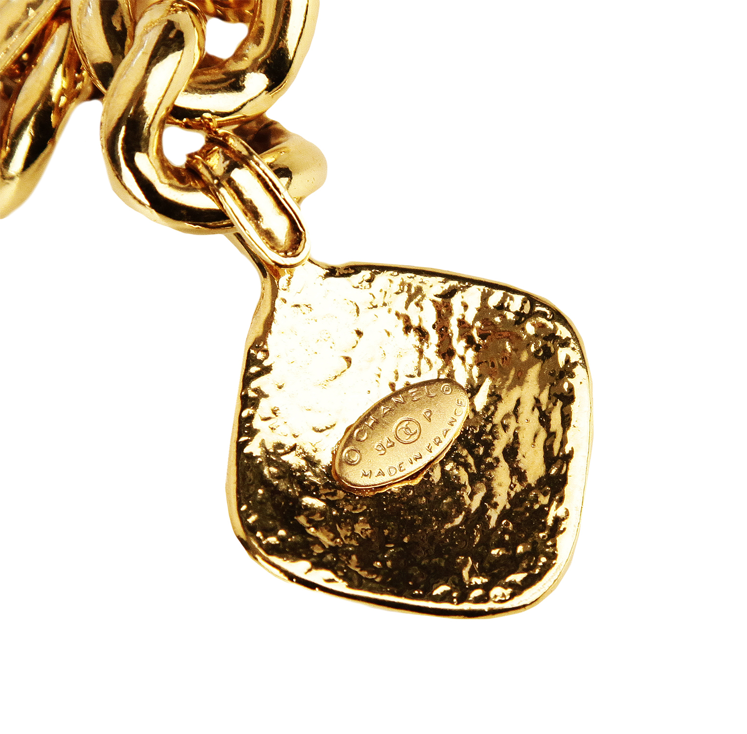 Chanel Logo Charm Chain Necklace