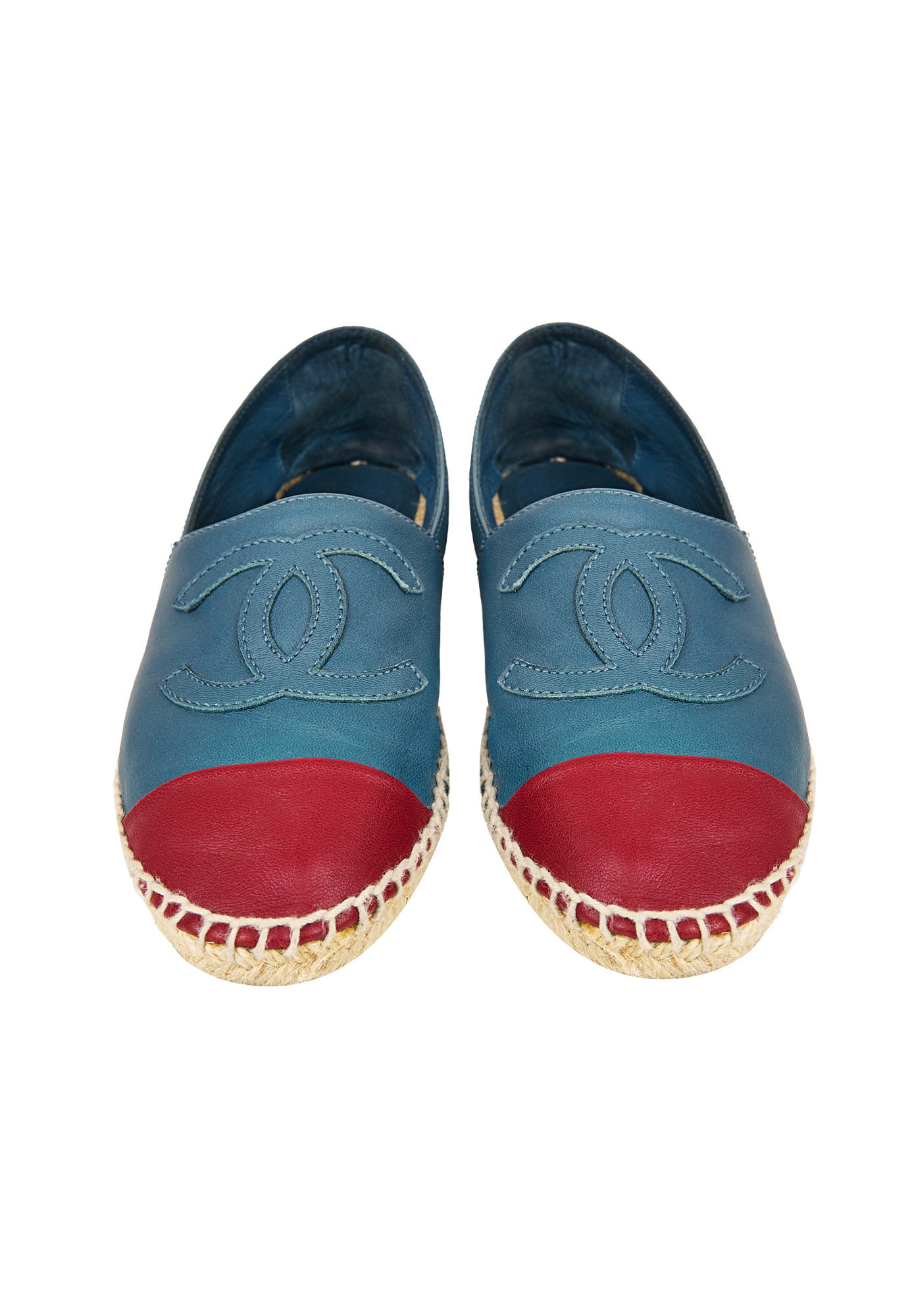 Blue Chanel Logo Espadrilles