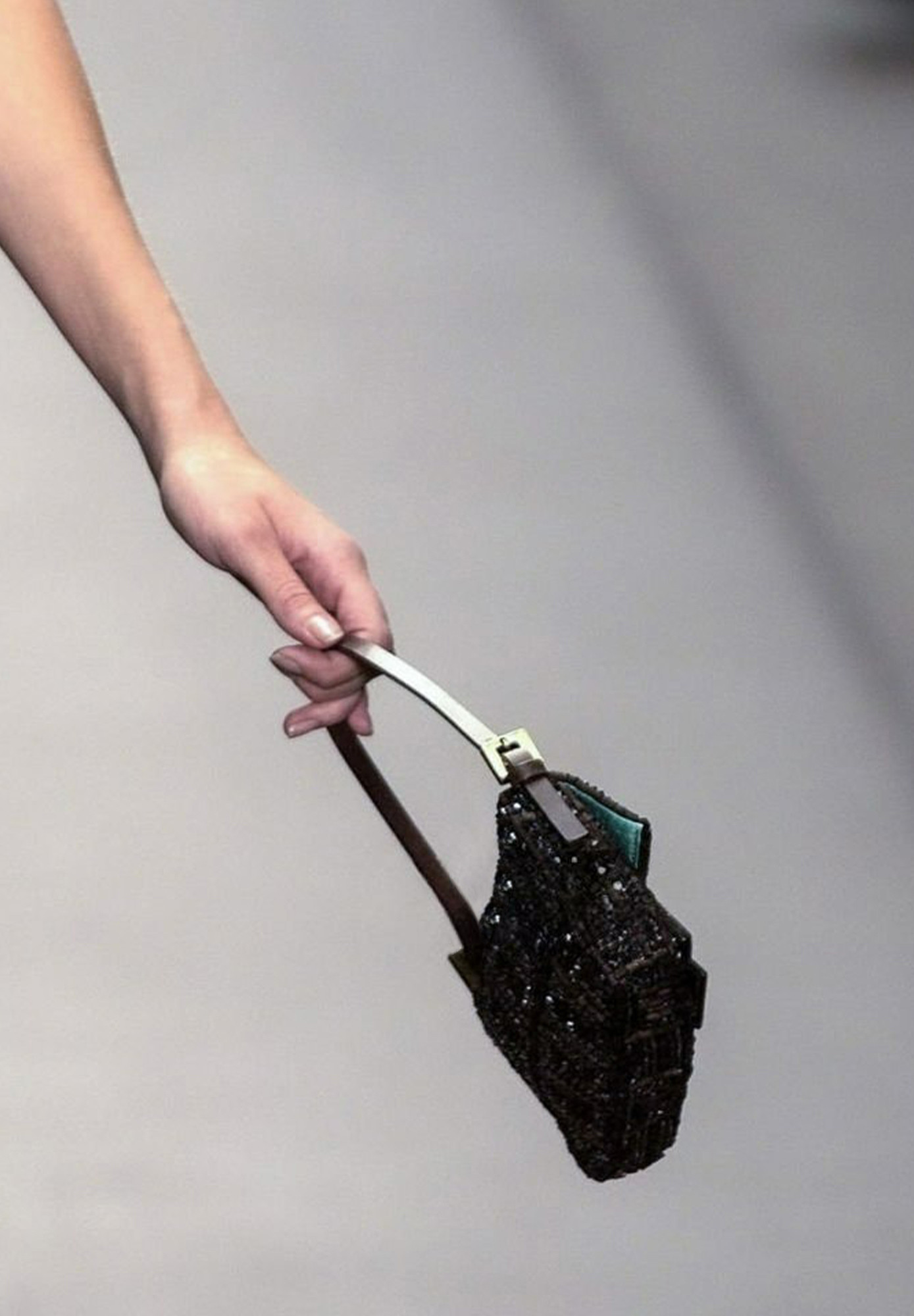 Fendi Baguette Black Beaded Bag